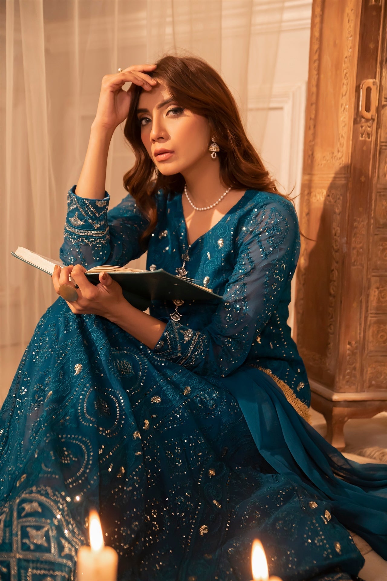 Manahils Stitched Formals Kurti 098