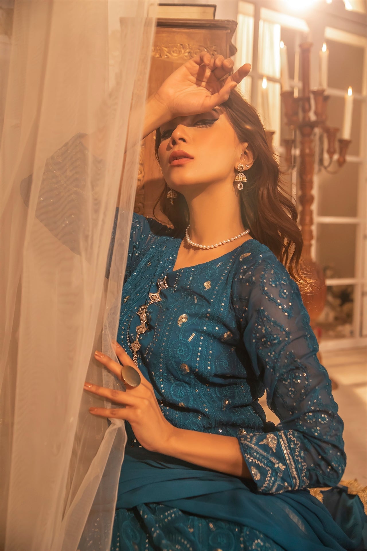 Manahils Stitched Formals Kurti 098