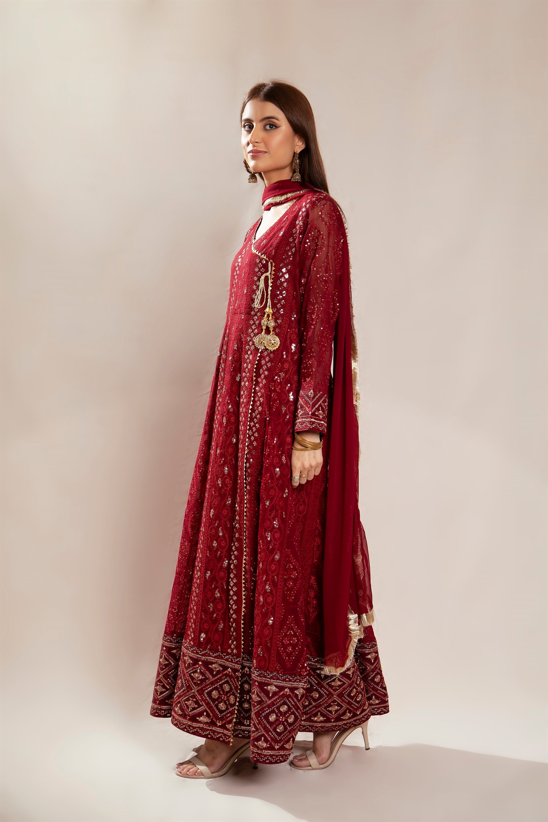 Manahils Stitched Formals Kurti 099