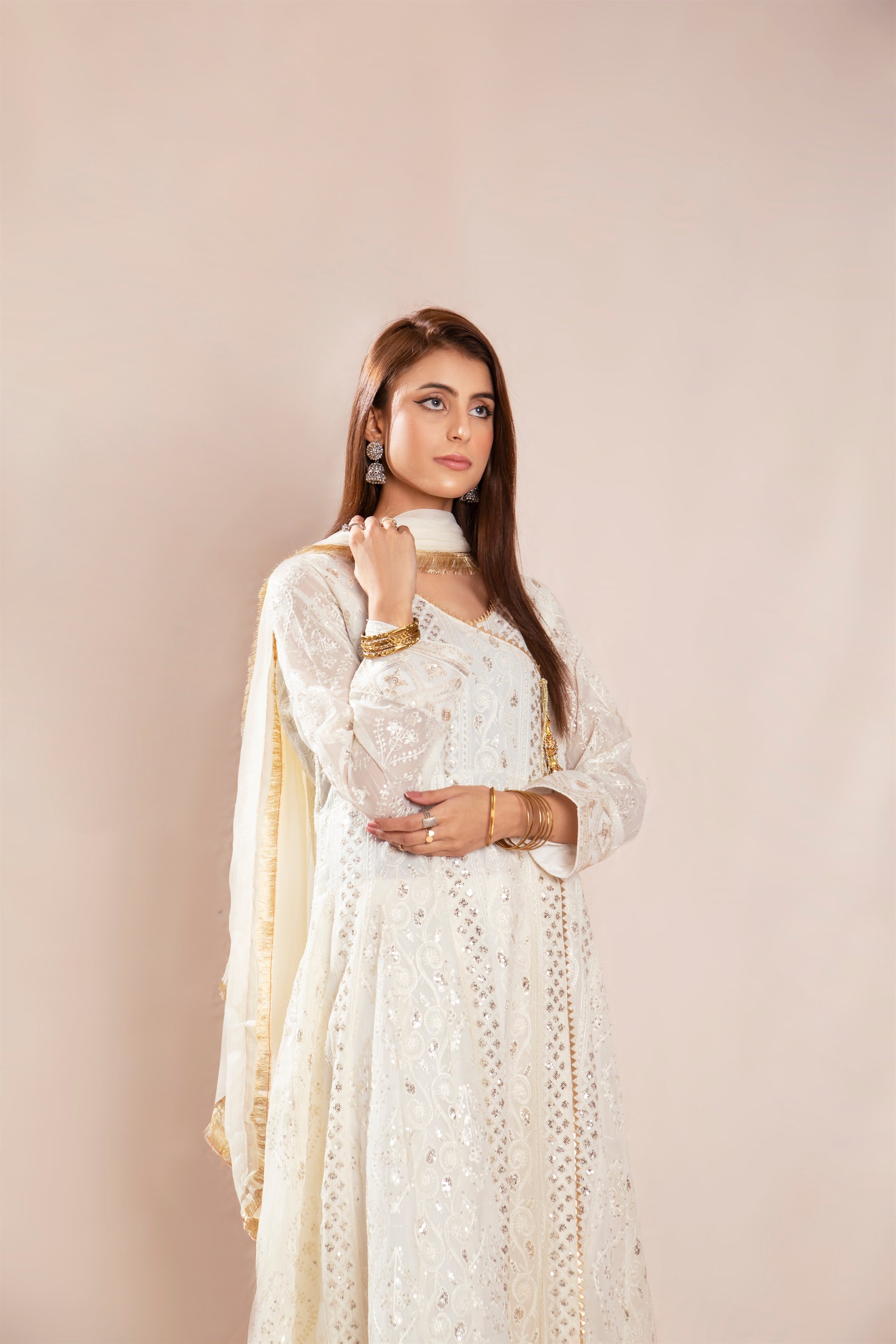 Manahils Stitched Formals Kurti 099