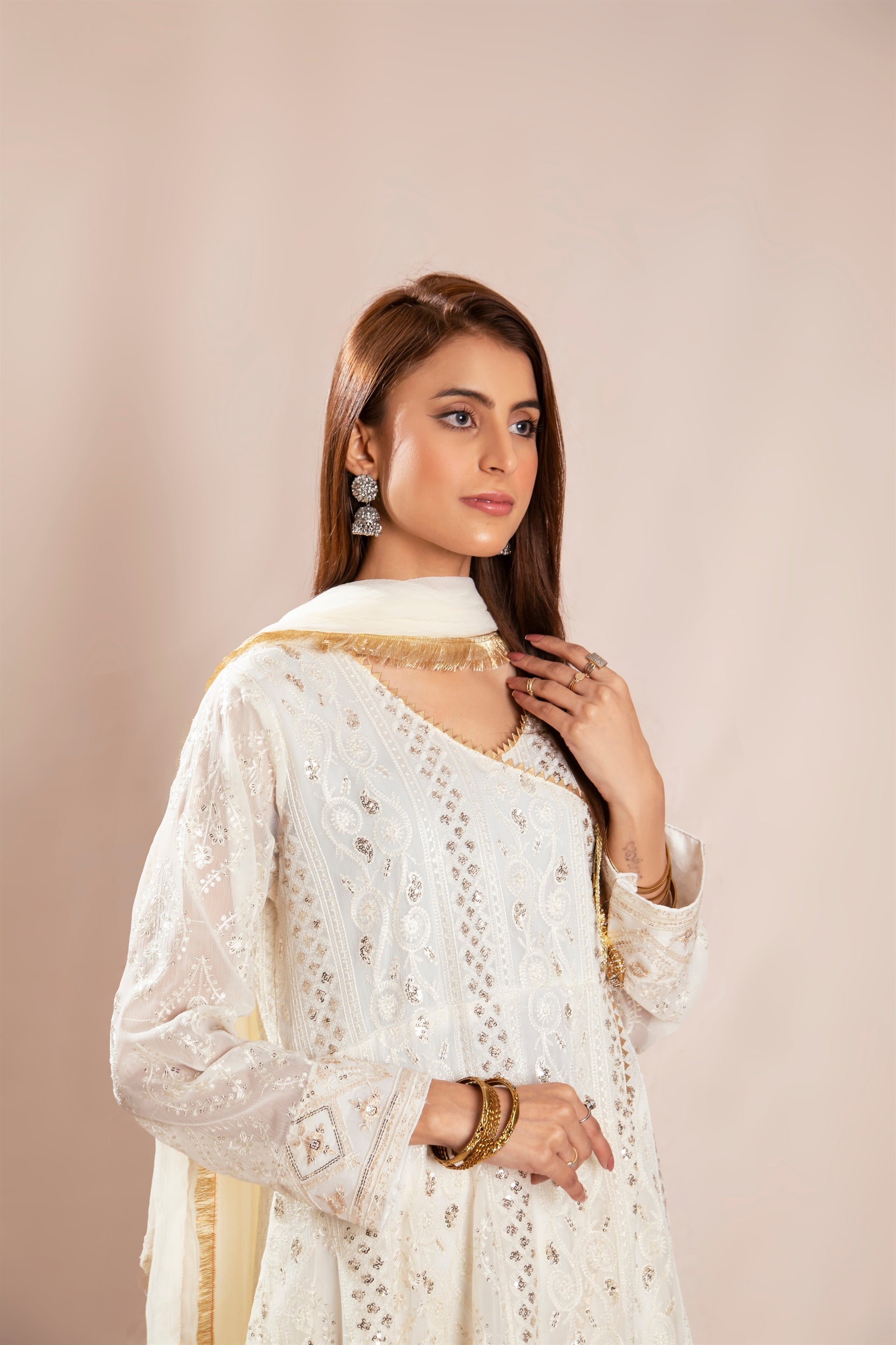 Manahils Stitched Formals Kurti 099