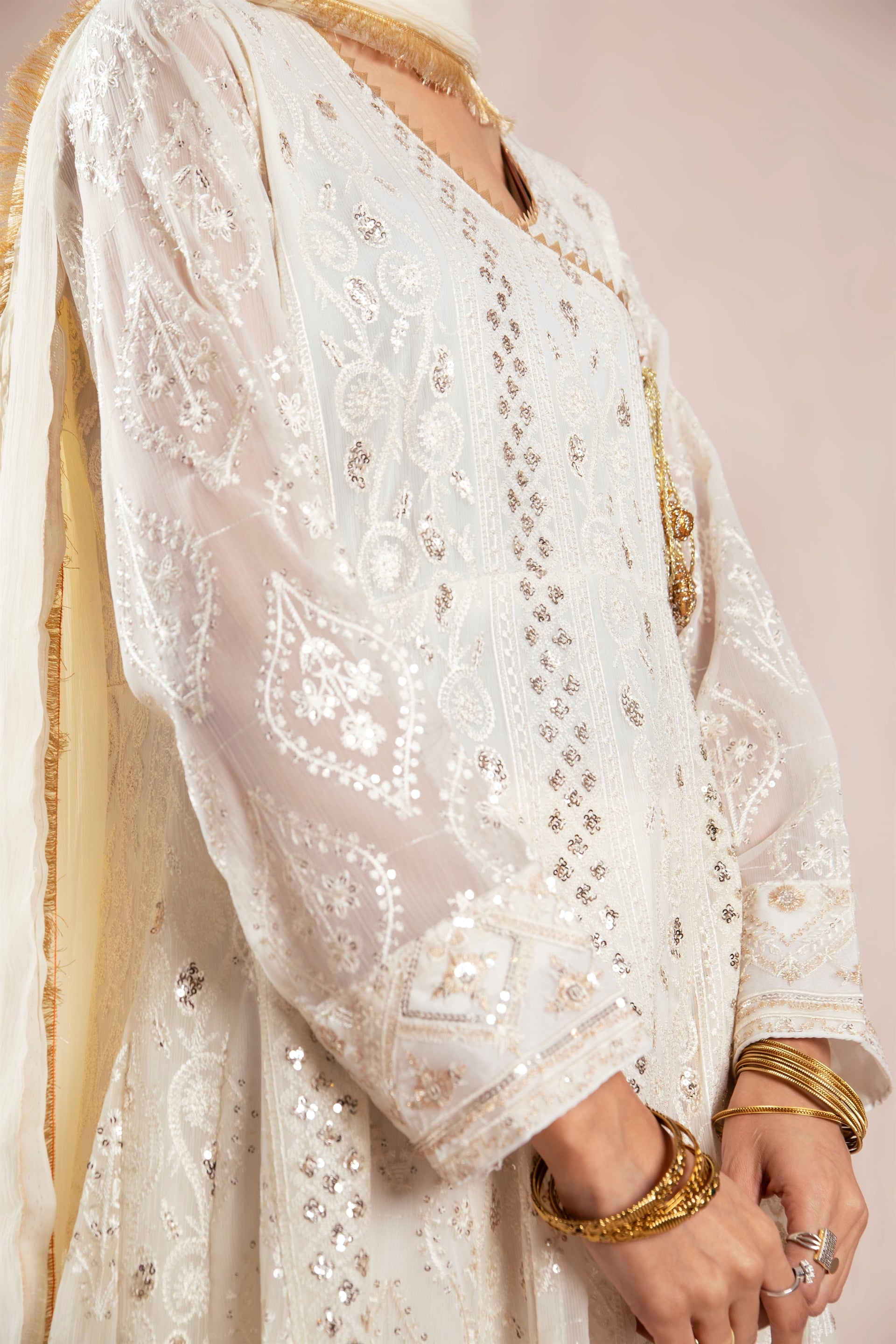 Manahils Stitched Formals Kurti 099