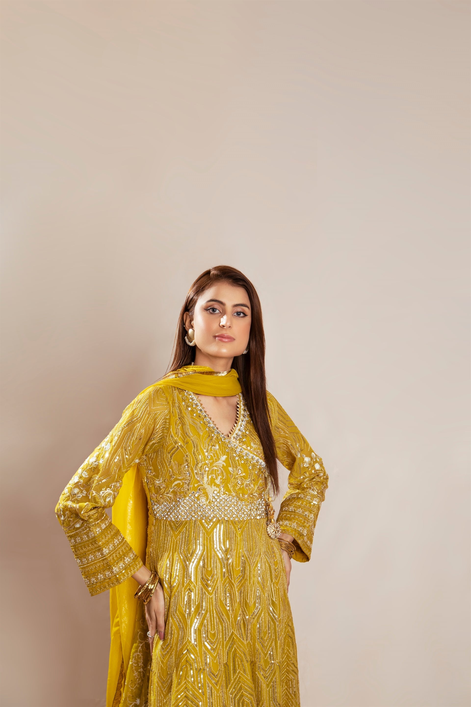 Manahils Stitched Formals Kurti 105