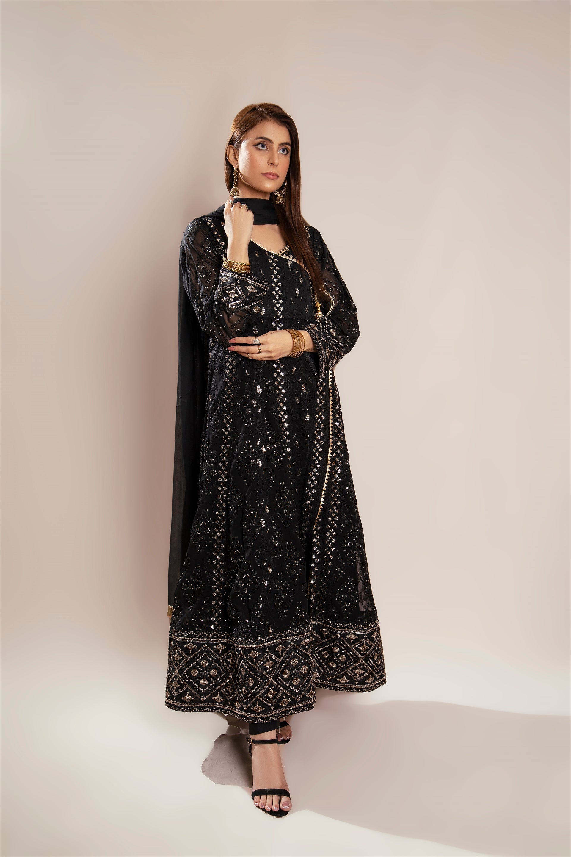 Manahils Stitched Formals Kurti 099