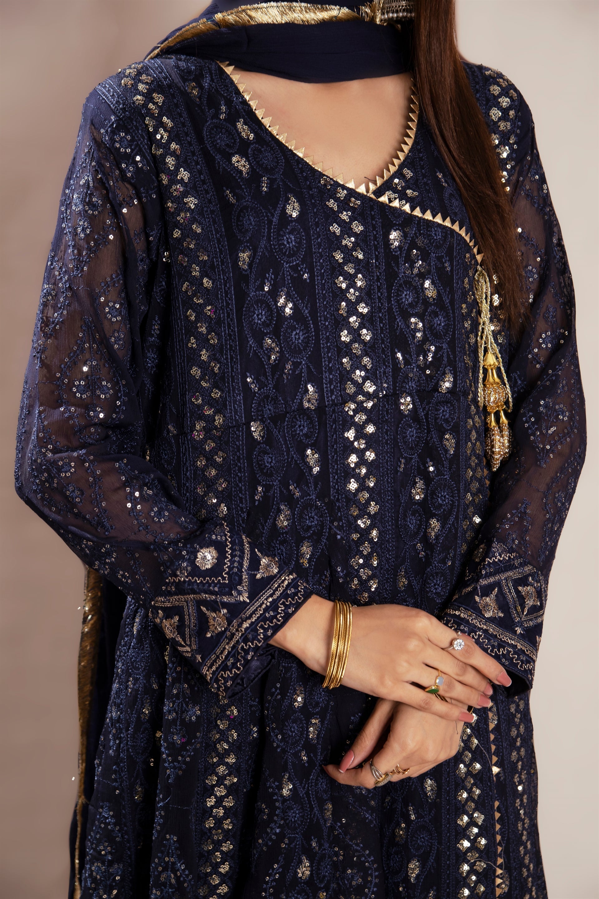 Manahils Stitched Formals Kurti 099