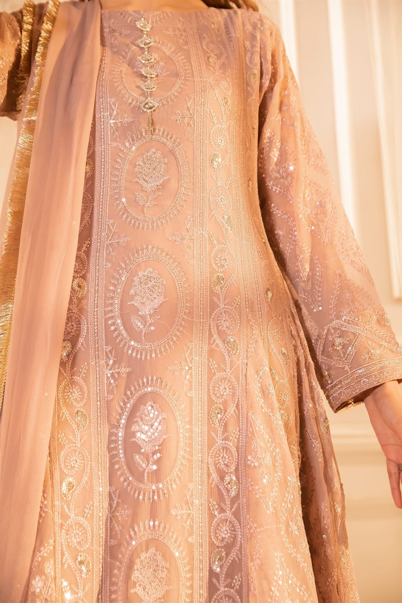 Manahils Stitched Formals Kurti 098