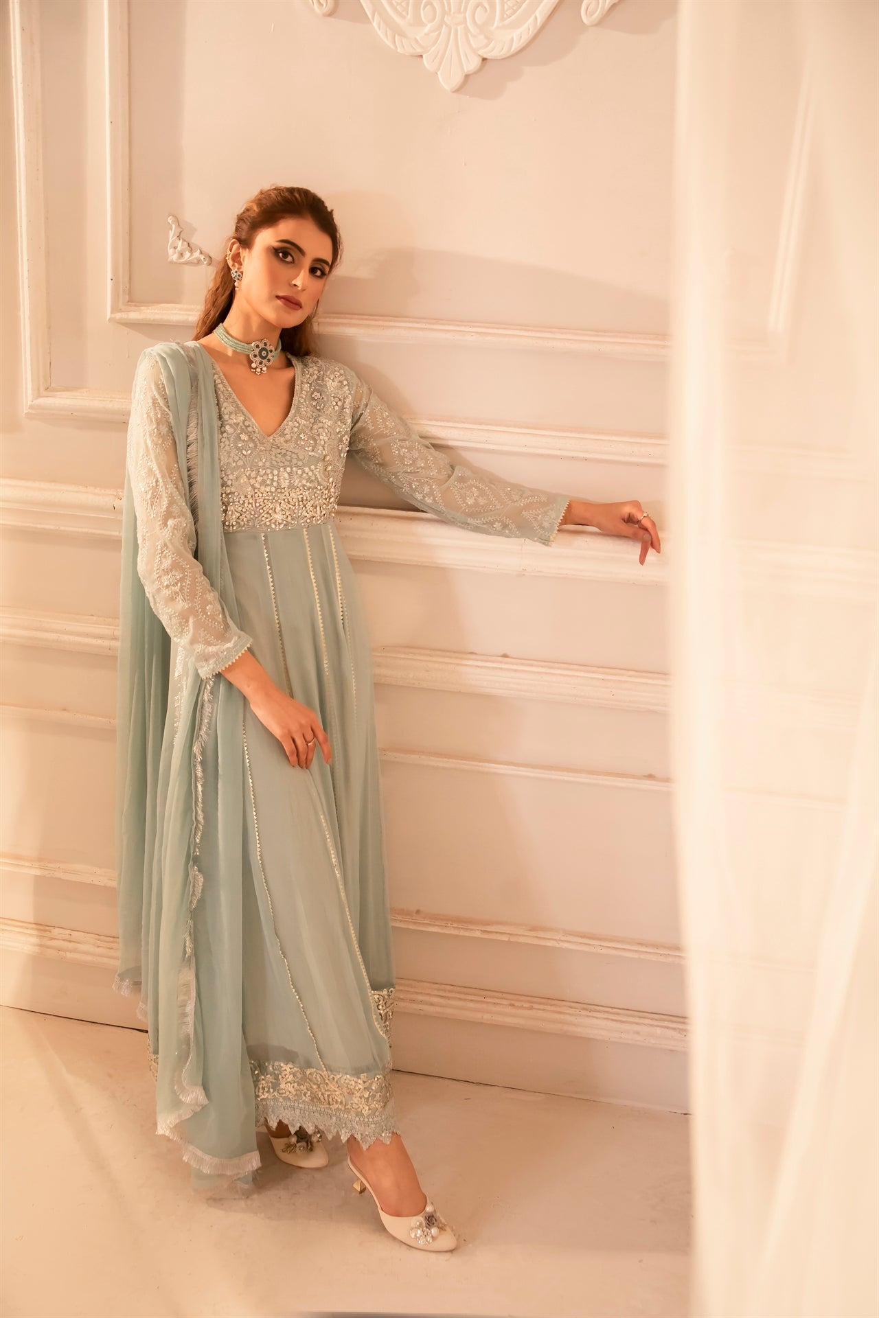 Manahils Stitched Formals Kurti 108
