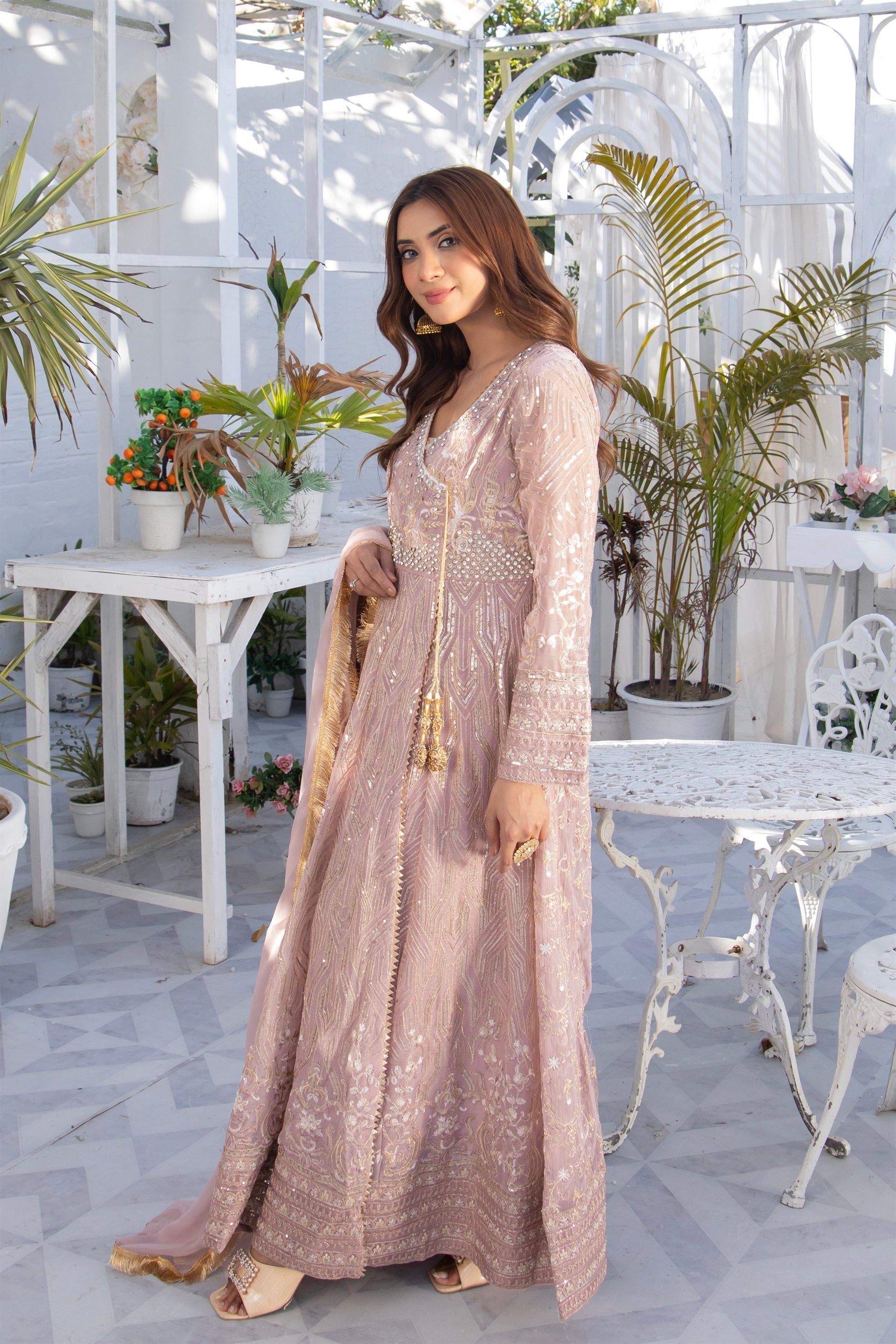 Manahils Stitched Formals Kurti 105-Lilac