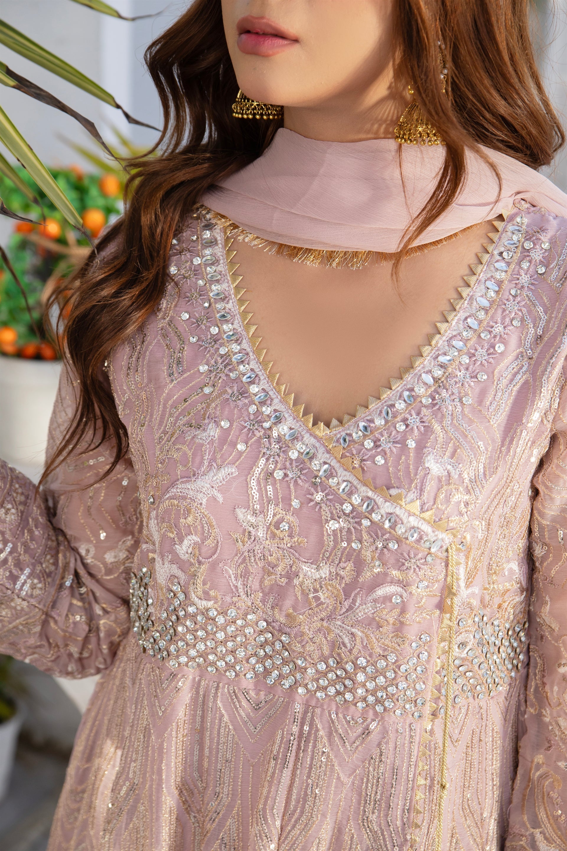 Manahils Stitched Formals Kurti 105-Lilac