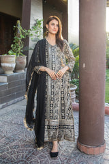 Manahils Stitched Formals Kurti 122-Black