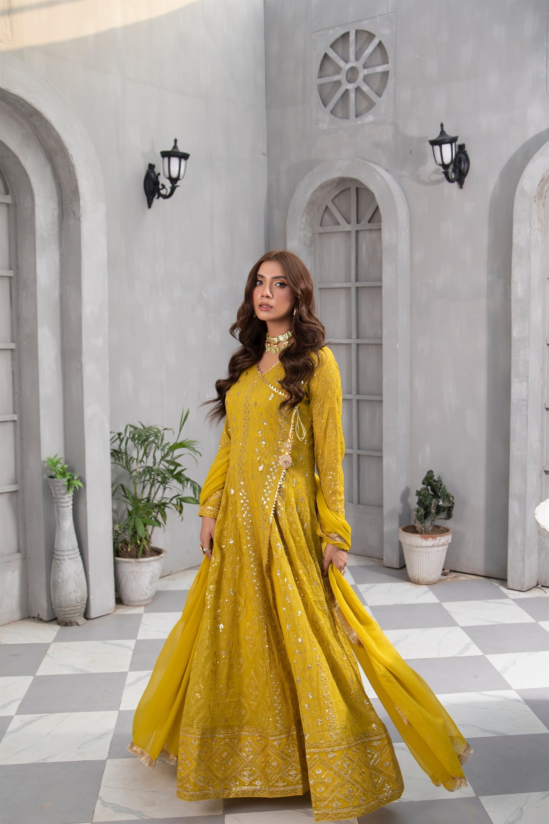 Manahils Stitched Formals Kurti 099