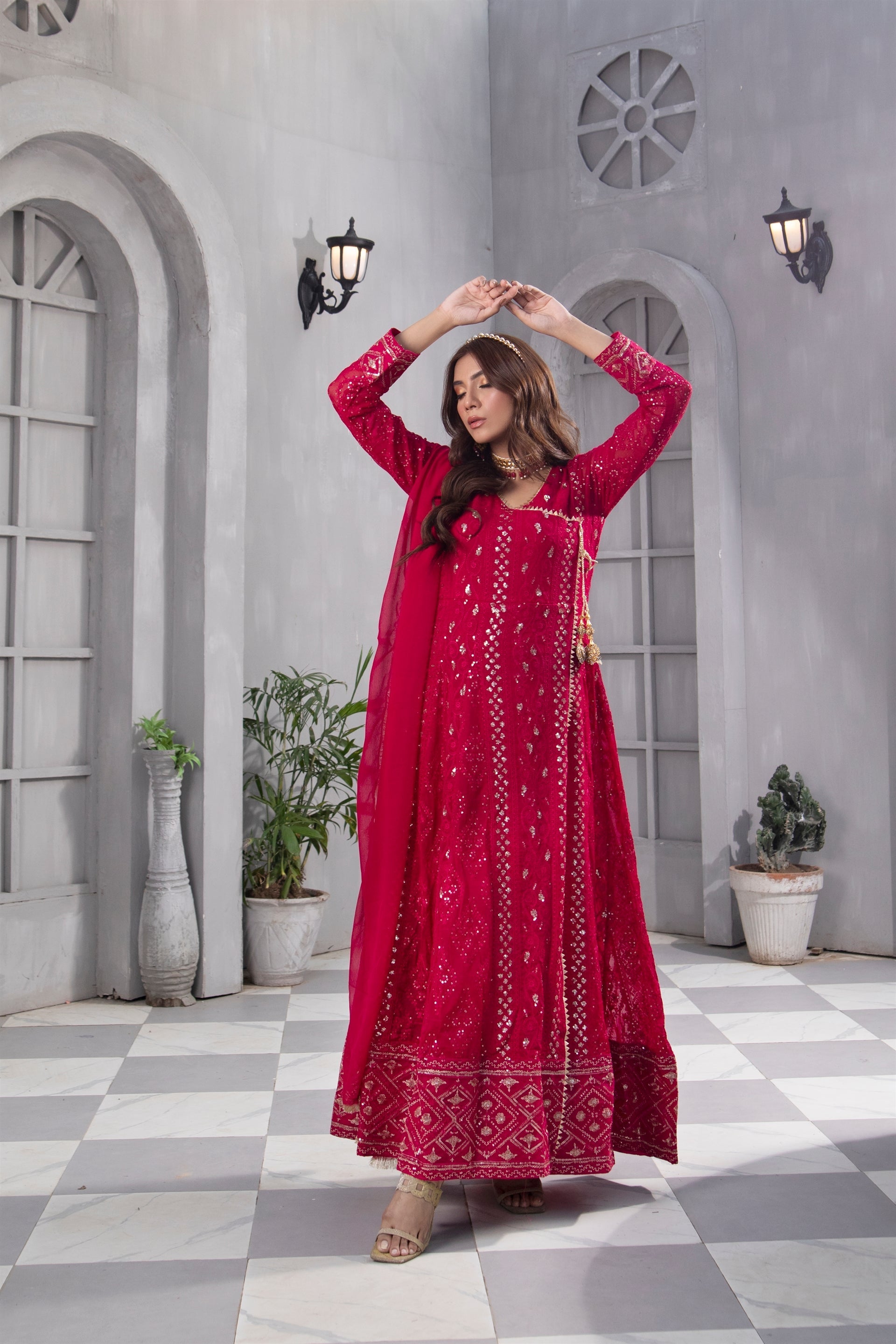 Manahils Stitched Formals Kurti 099