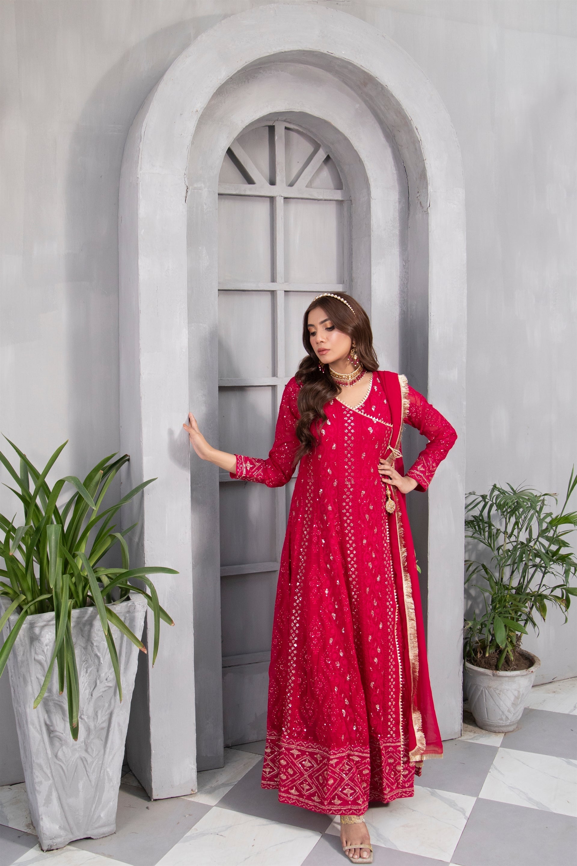 Manahils Stitched Formals Kurti 099