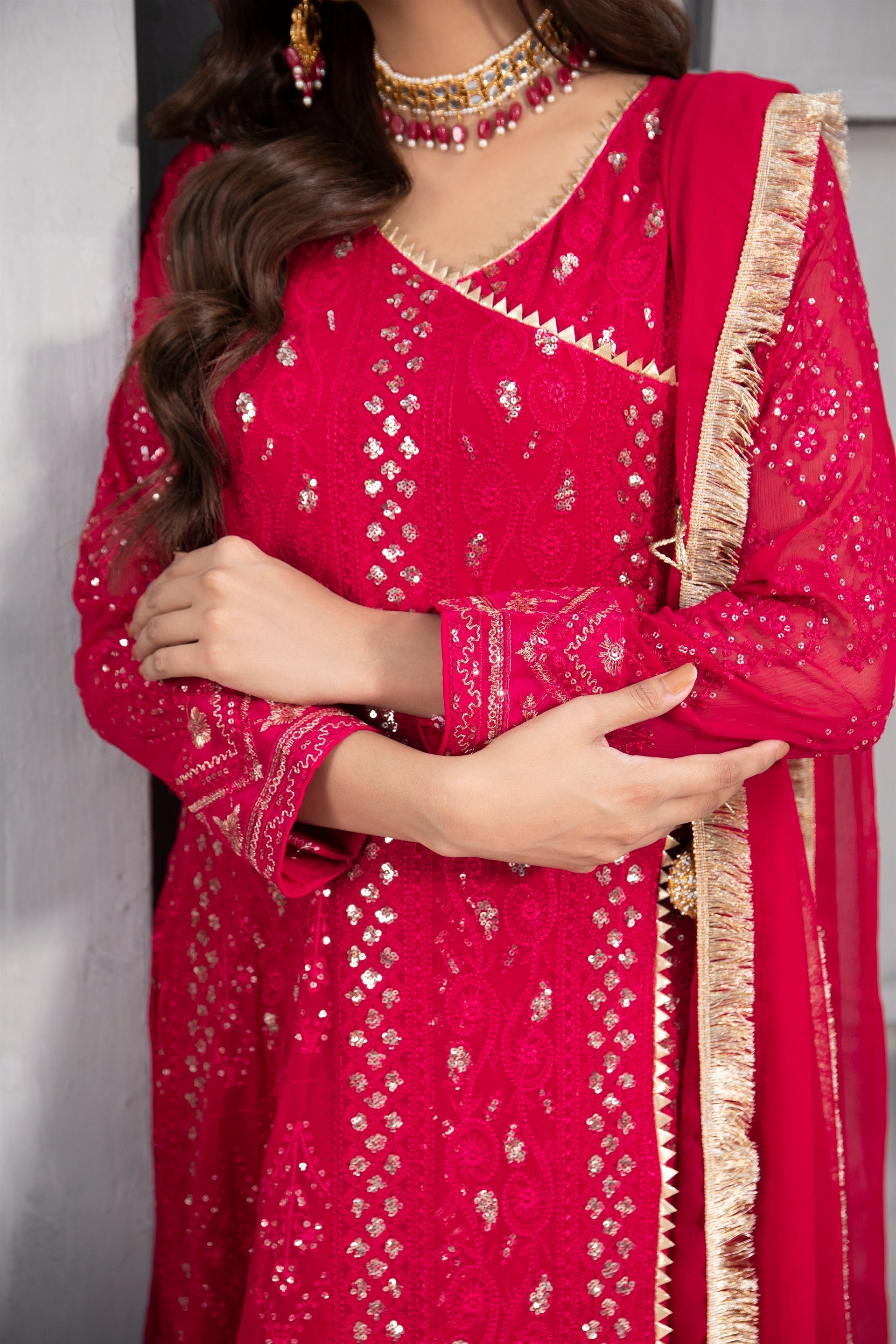 Manahils Stitched Formals Kurti 099