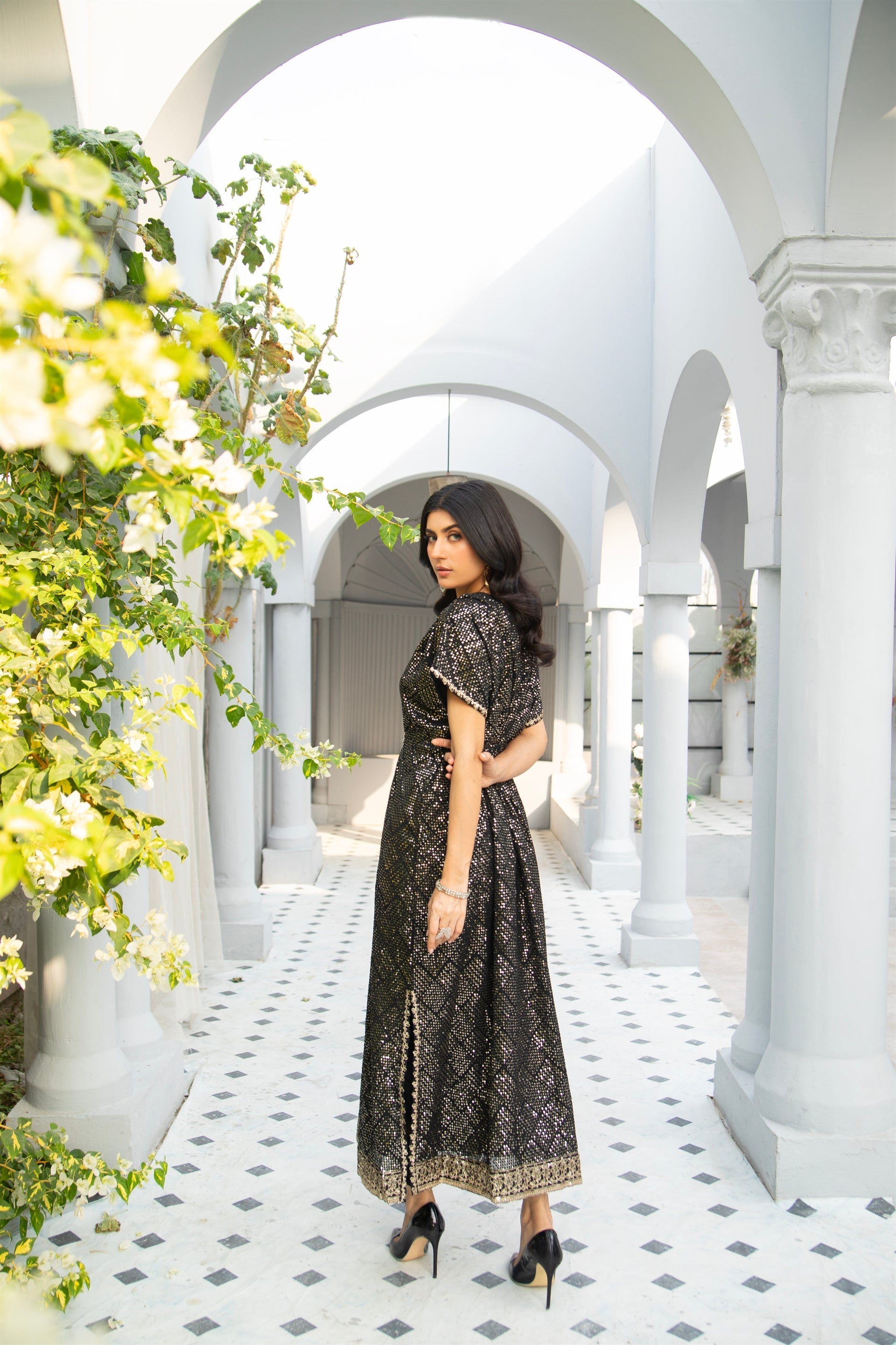 Manahils Stitched Formals Wa 03-Kaftan-Black