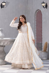 Manahils Stitched Formals Kurti-B-002-For The Love Off White