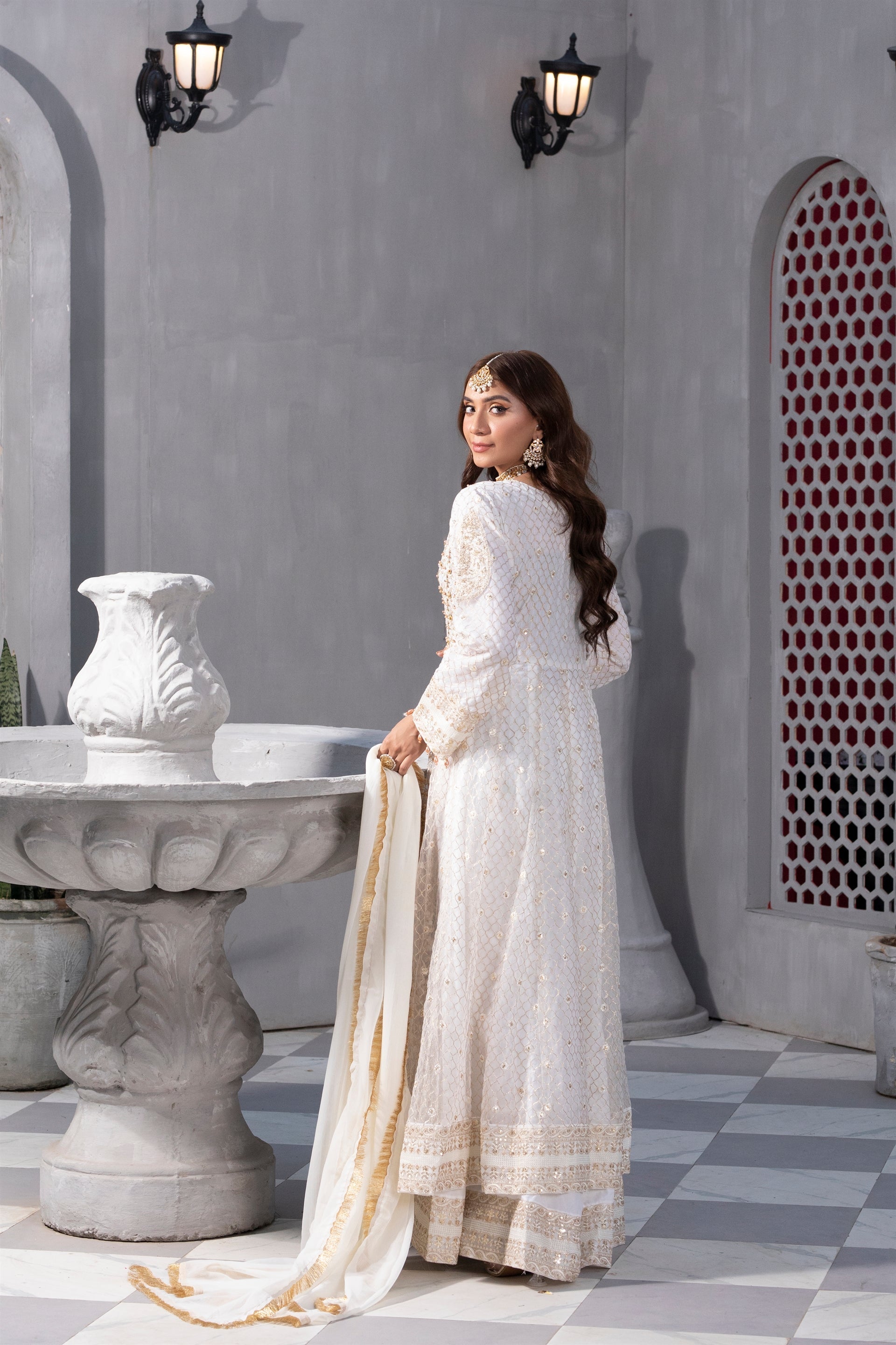 Manahils Stitched Formals Kurti-B-002-For The Love Off White