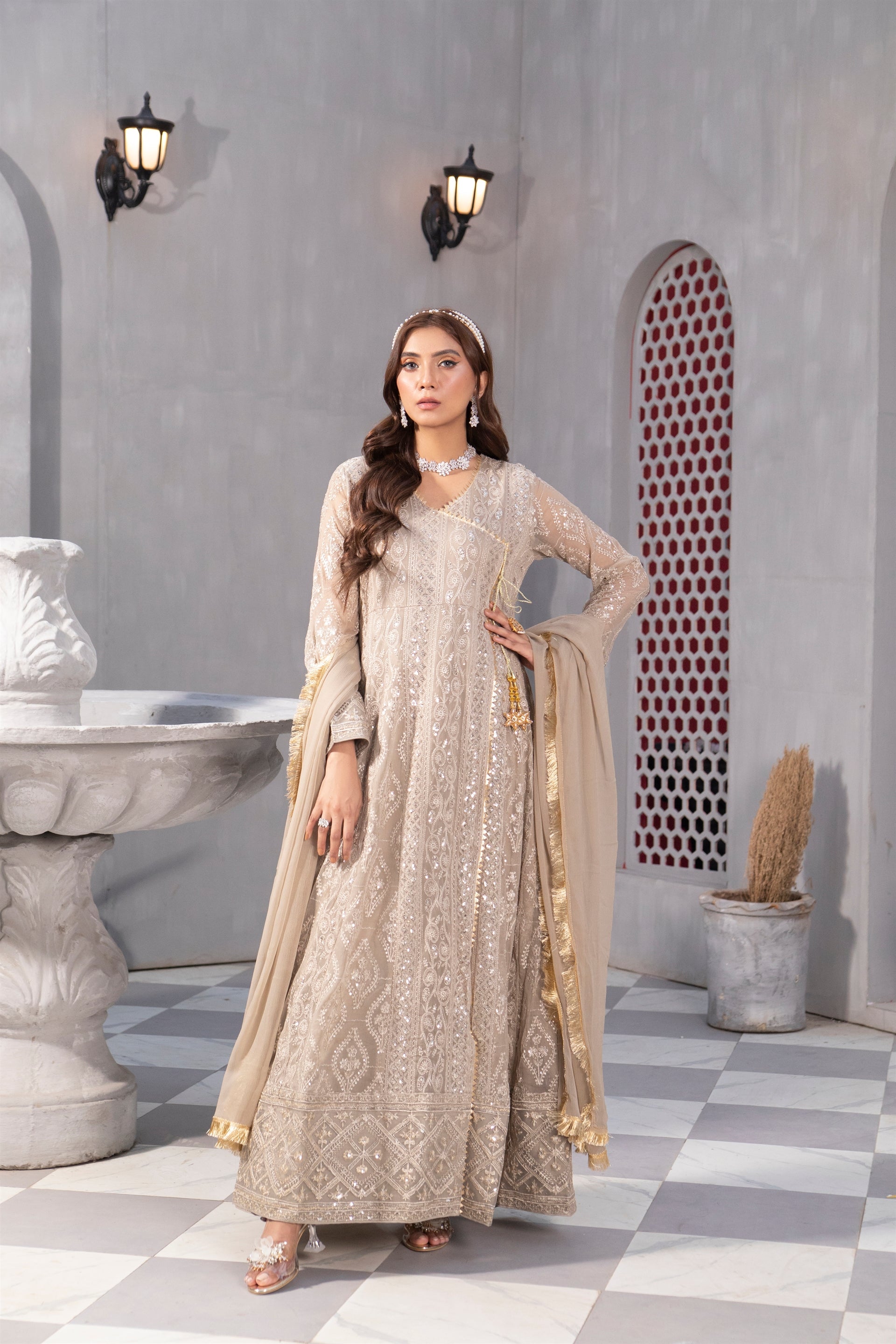 Manahils Stitched Formals Kurti 099
