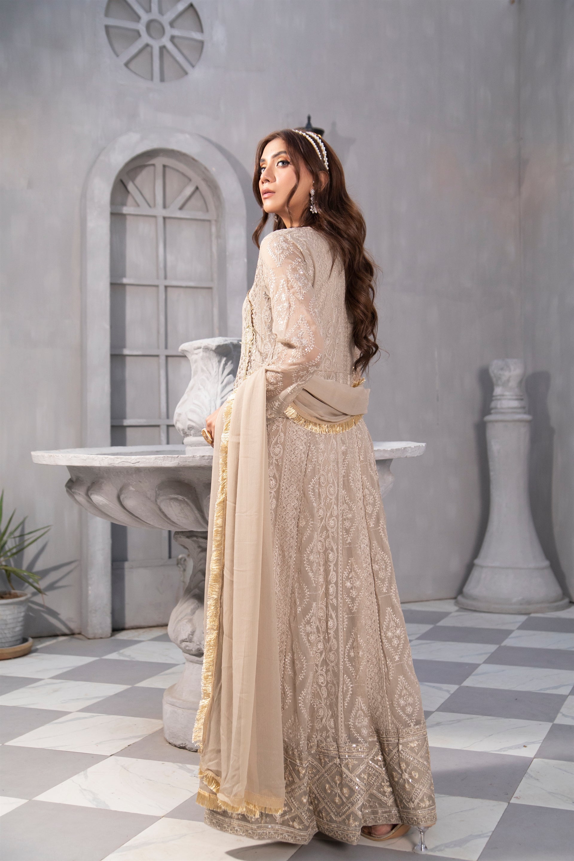 Manahils Stitched Formals Kurti 099
