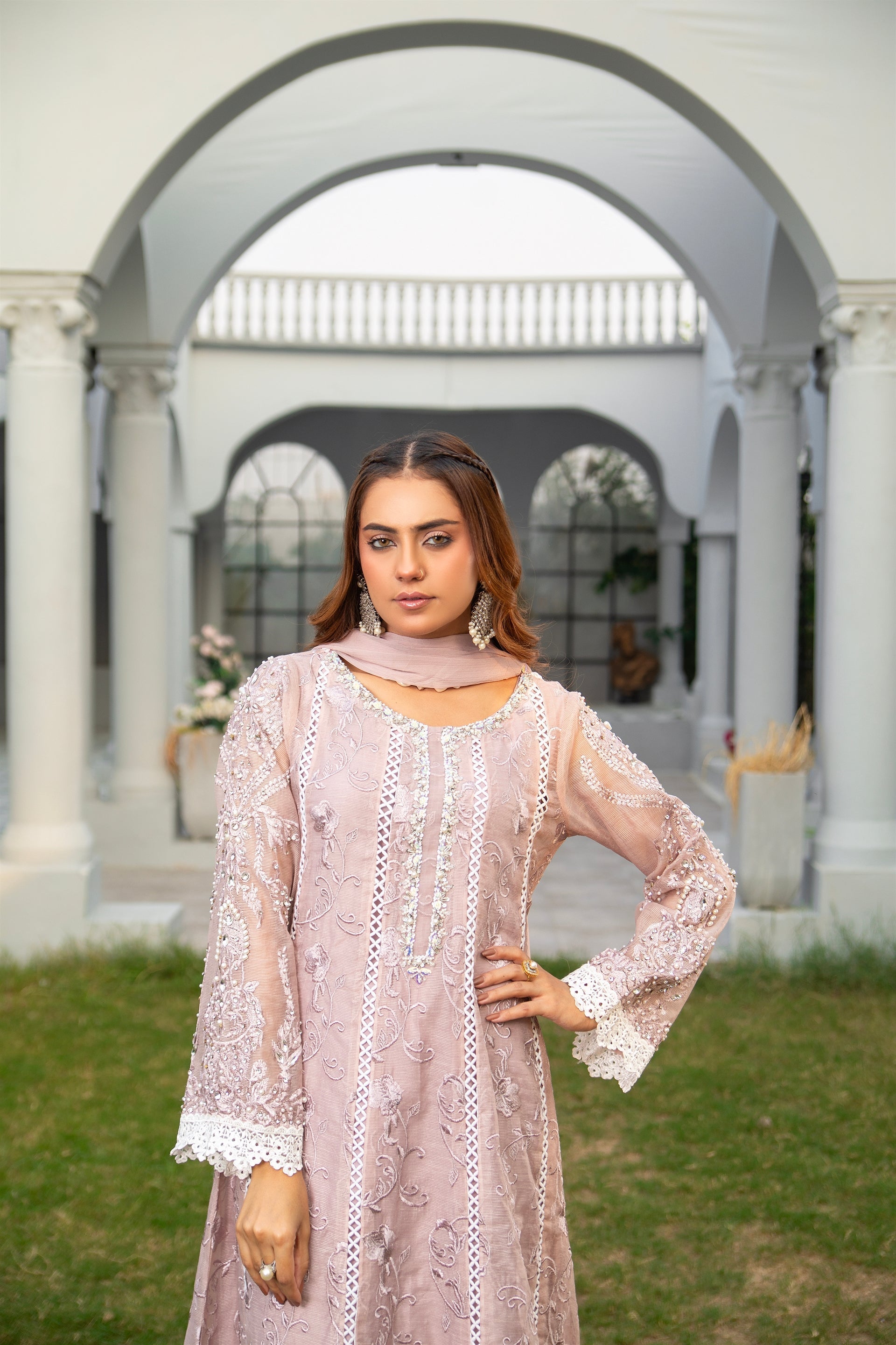 Manahils Stitched Formals K-152-Lilac