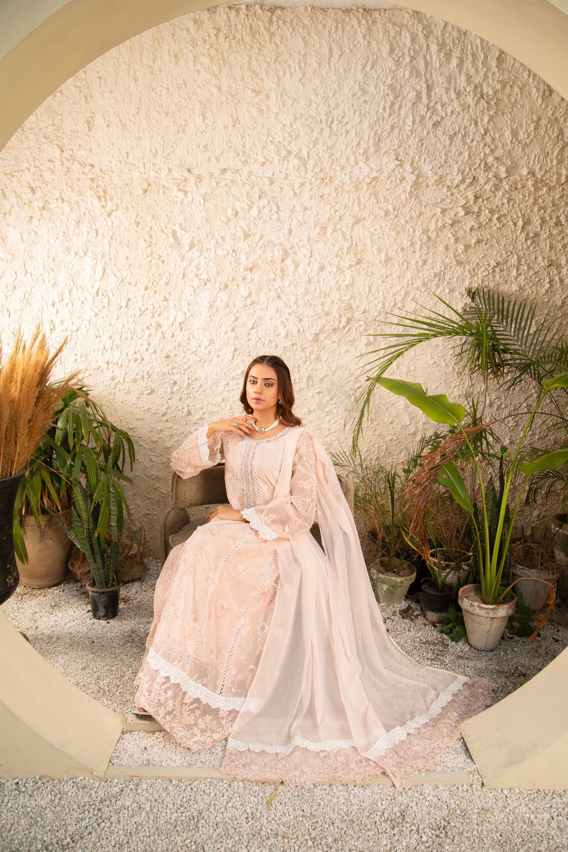 Manahils Stitched Formals K-152-Peach