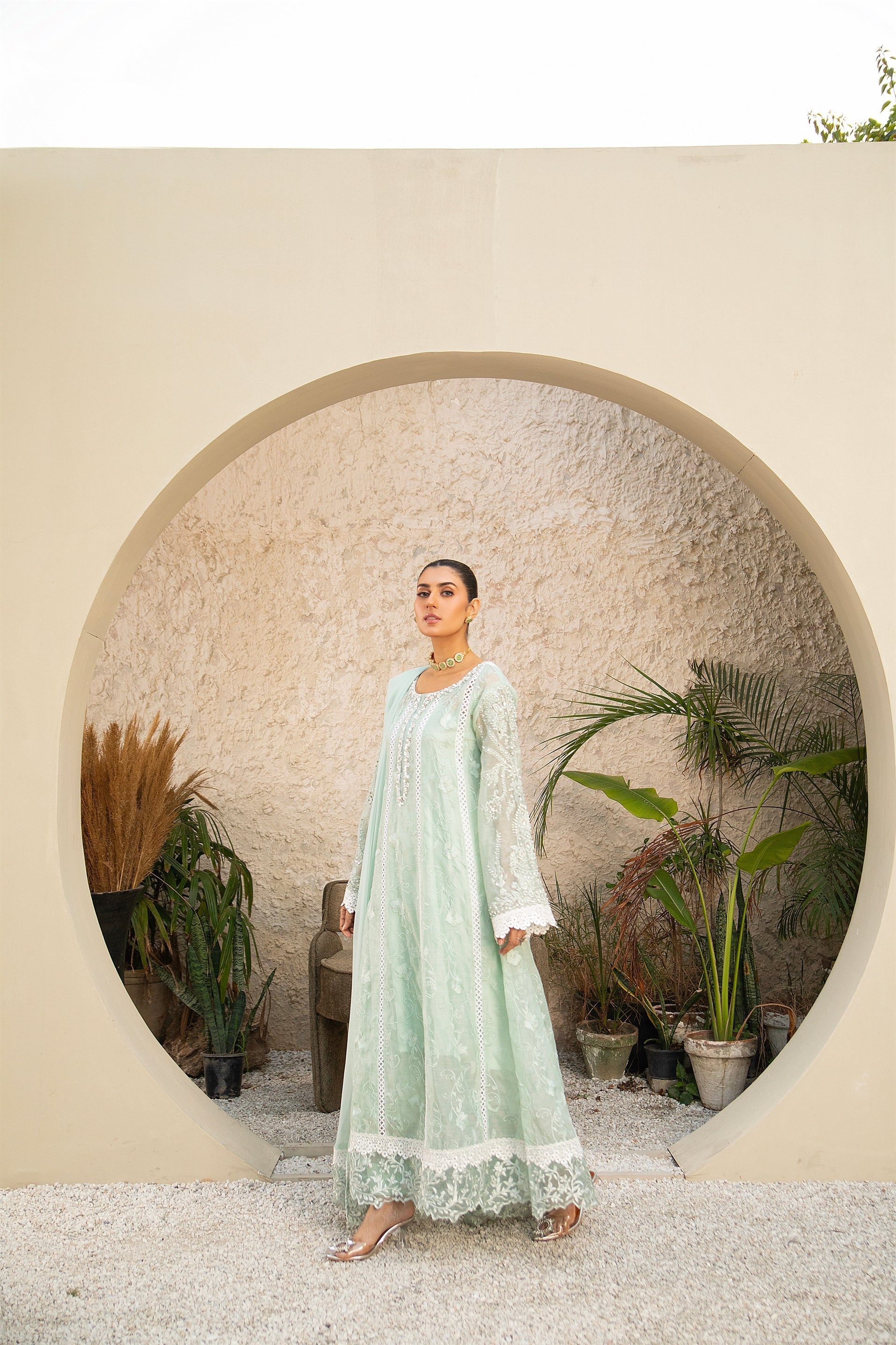 Manahils Stitched Formals K-152-Aqua