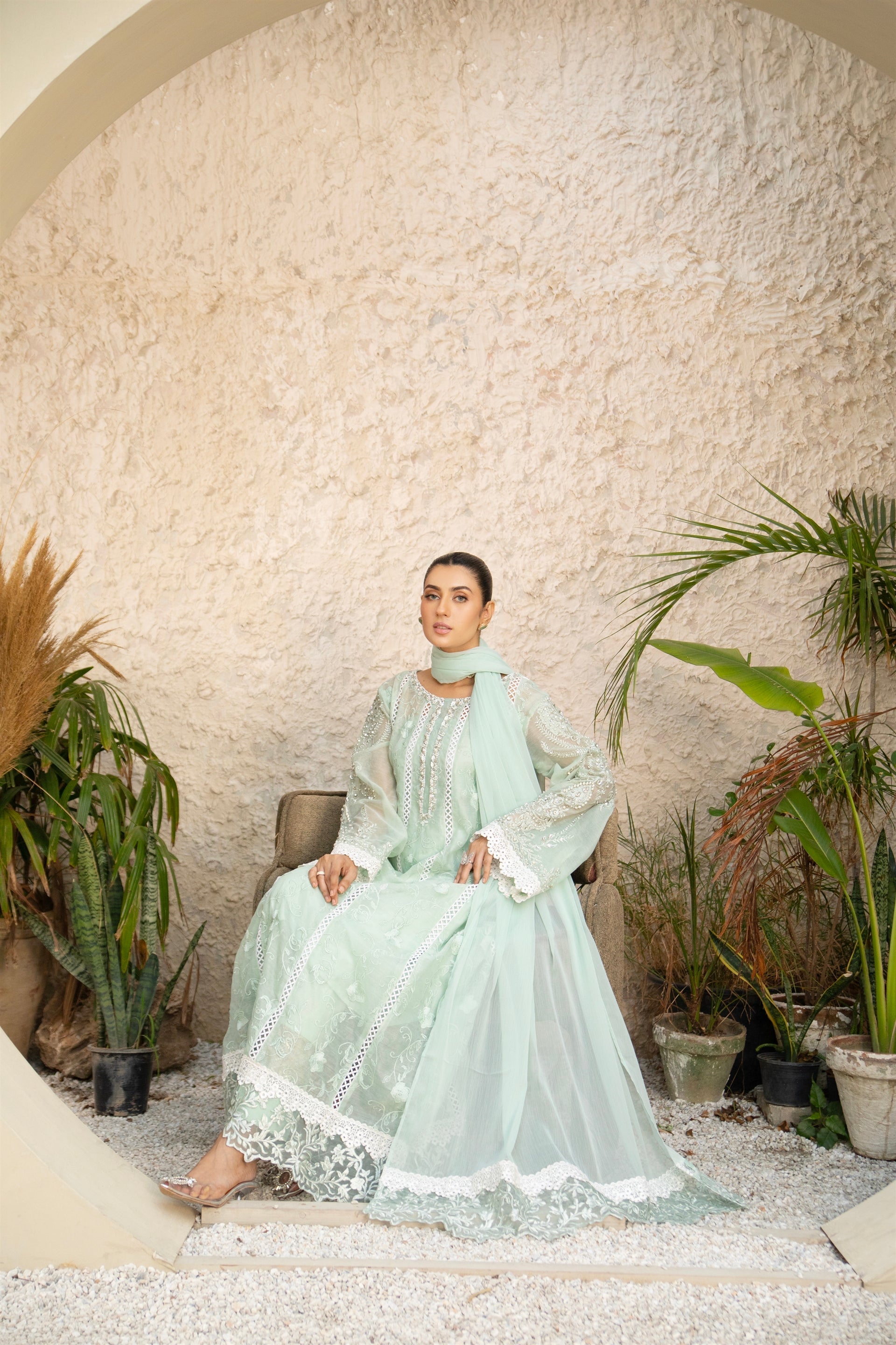 Manahils Stitched Formals K-152-Aqua