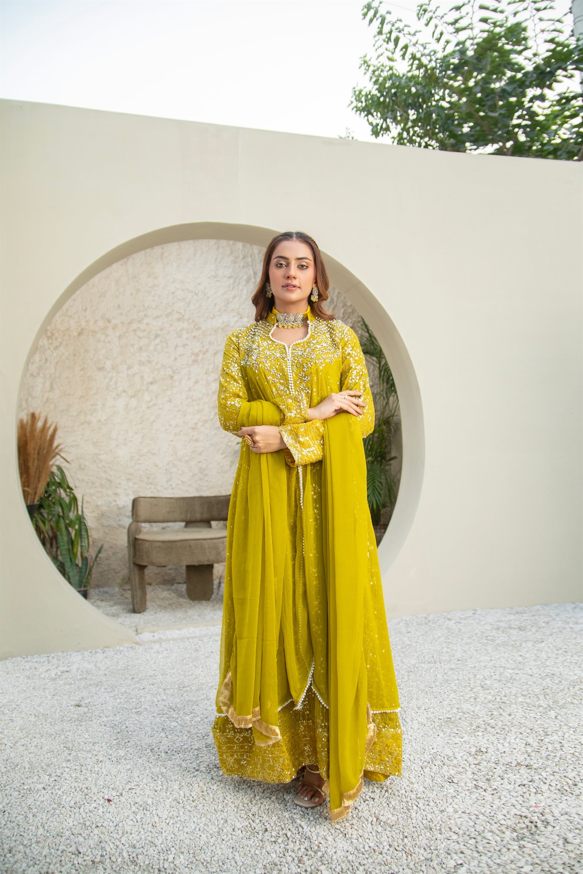 Manahils Stitched Formals Sw 04-Mustard