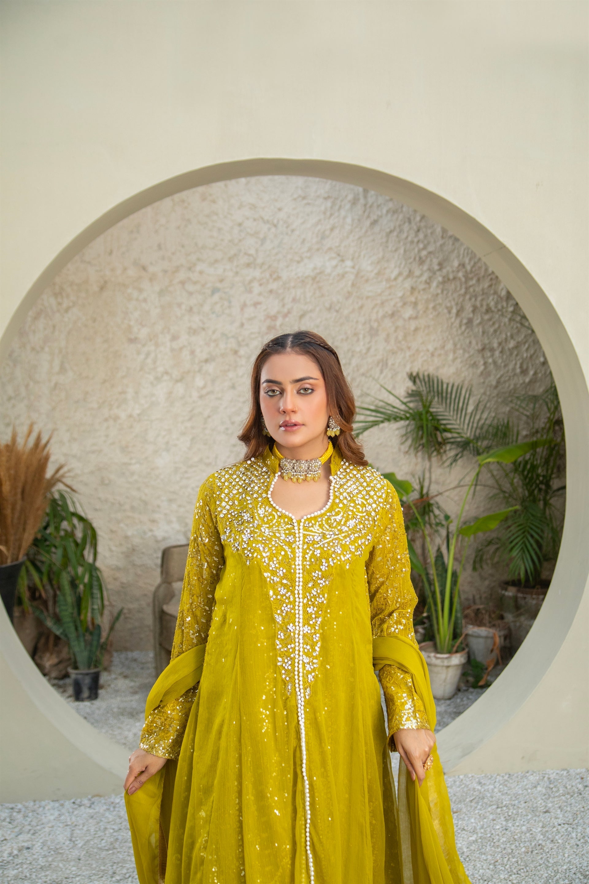 Manahils Stitched Formals Sw 04-Mustard