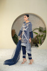 Manahils Stitched Mlt-01-Navy Blue
