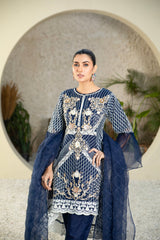 Manahils Stitched Mlt-01-Navy Blue