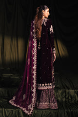 Qalamkar Unstitched 3 Piece Velvet Edit Suit-BK-01-Amani