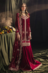 Qalamkar Unstitched 3 Piece Velvet Edit Suit-BK-02-Amara
