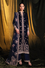 Qalamkar Unstitched 3 Piece Velvet Edit Suit-BK-05-Dalia