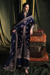 Qalamkar Unstitched 3 Piece Velvet Edit Suit-BK-05-Dalia