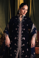 Qalamkar Unstitched 3 Piece Velvet Edit Suit-BK-05-Dalia
