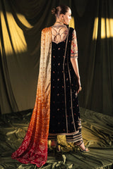 Qalamkar Unstitched 3 Piece Velvet Edit Suit-BK-06-Zola
