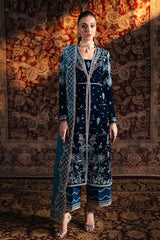 Qalamkar Unstitched 3 Piece Velvet Edit Suit-BK-07-Liyana