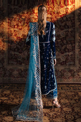 Qalamkar Unstitched 3 Piece Velvet Edit Suit-BK-07-Liyana