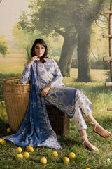 Bloom By Nureh Unstitched 3 Piece Emb and Printed Doriya Lawn Suit-BL-16