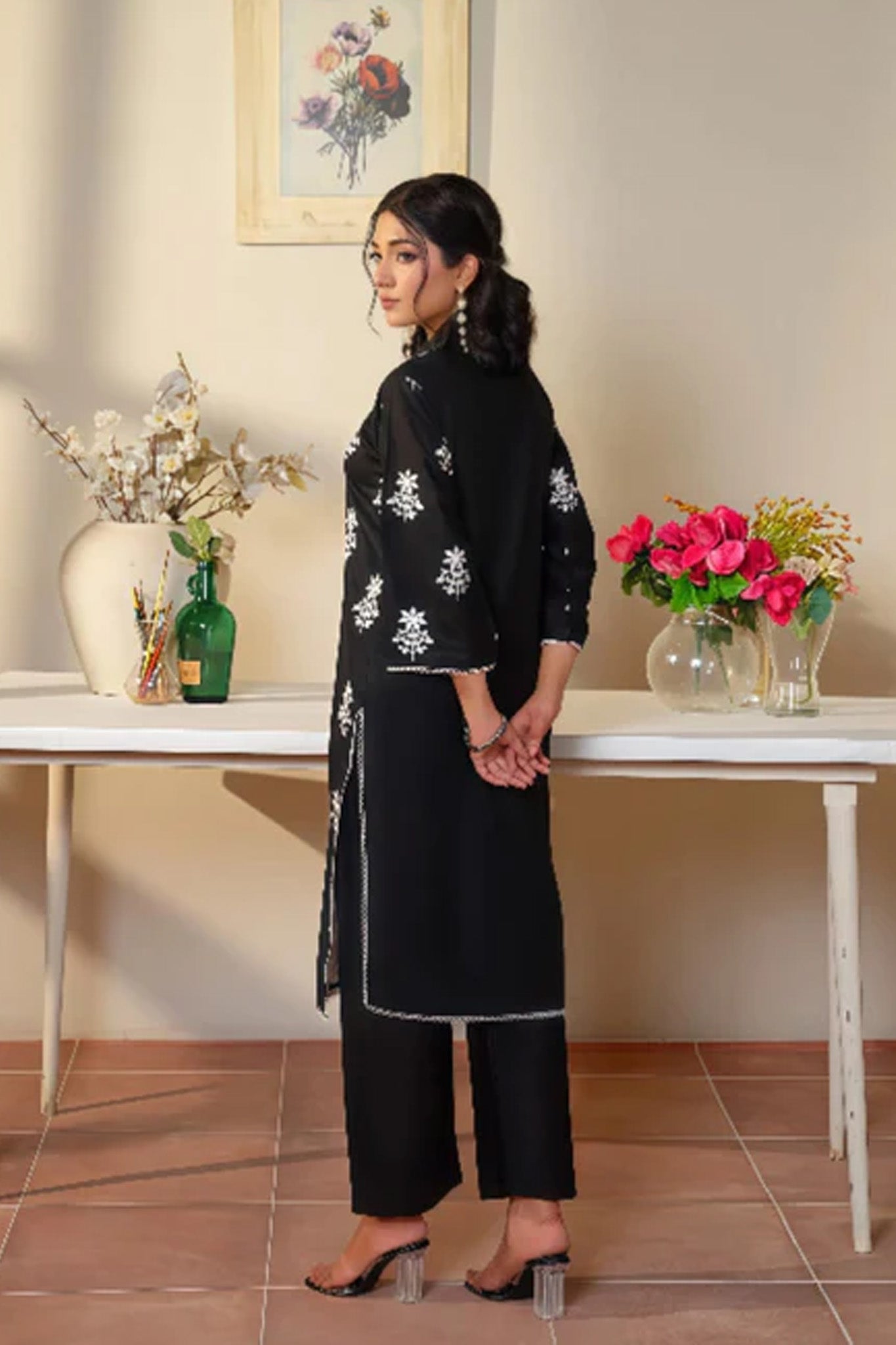 Tawakal Closet Stitched 3 Piece Summer Collection'2025-BLACK EMB