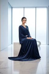 Veloria By Dressline Velvet Kaftan Winter Collection'2025-veloria-stitched-nocturne-blue
