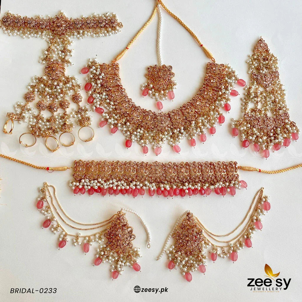 BRIDAL-0233 Pink - Zeesy Jewellery