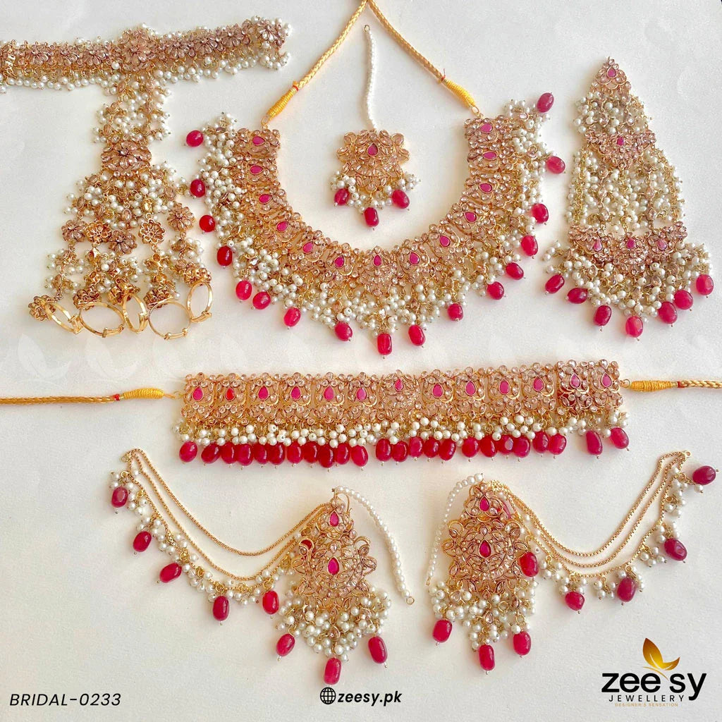 BRIDAL-0233 Red - Zeesy Jewellery