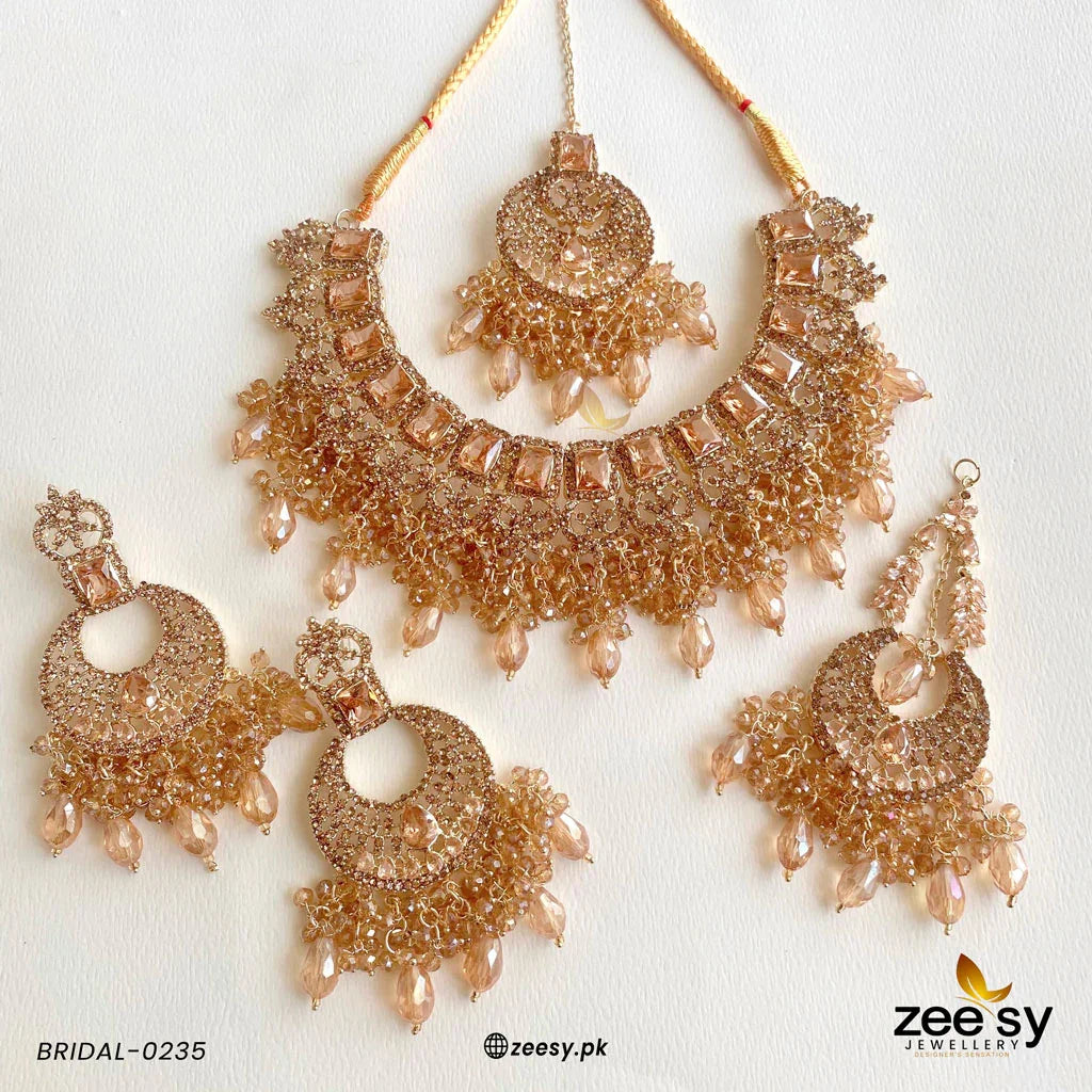 BRIDAL-0235 Champagne - Zeesy Jewellery