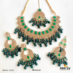 BRIDAL-0235 Green - Zeesy Jewellery