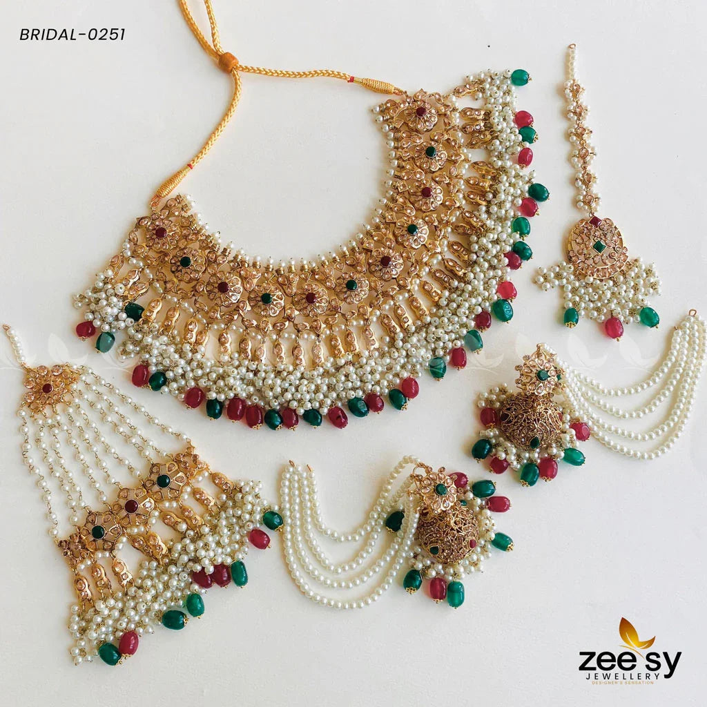 BRIDAL-0251 Red & Green - Zeesy Jewellery
