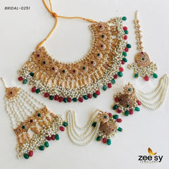 BRIDAL-0251 Red & Green - Zeesy Jewellery