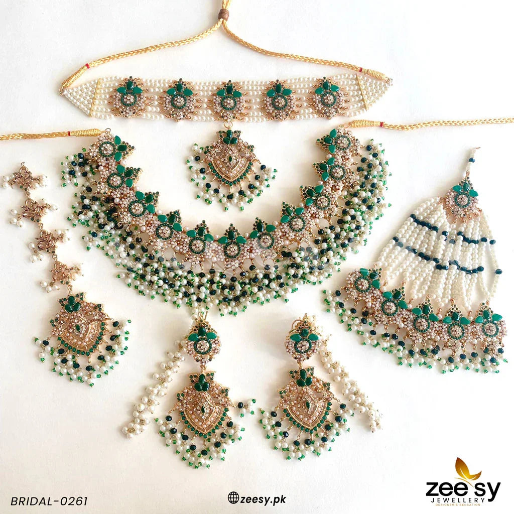 BRIDAL-0261 Green - Zeesy Jewellery