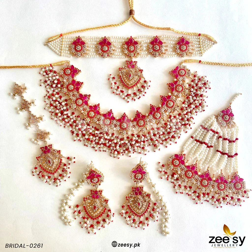 BRIDAL-0261 Red - Zeesy Jewellery